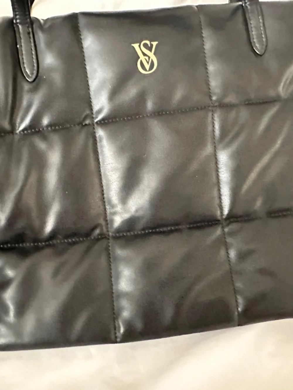Victoria’s Secret Black Quilted Tote Bag